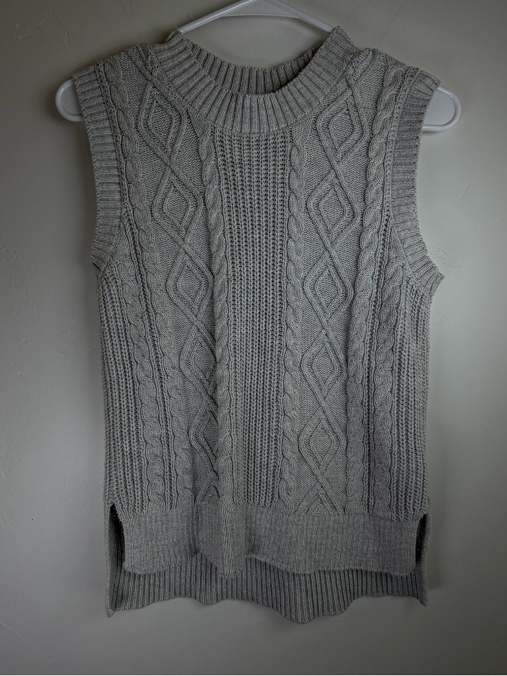 Joie Cable Knit Sweater Vest Womens Small Gray Sleeveless Chunky Knit
